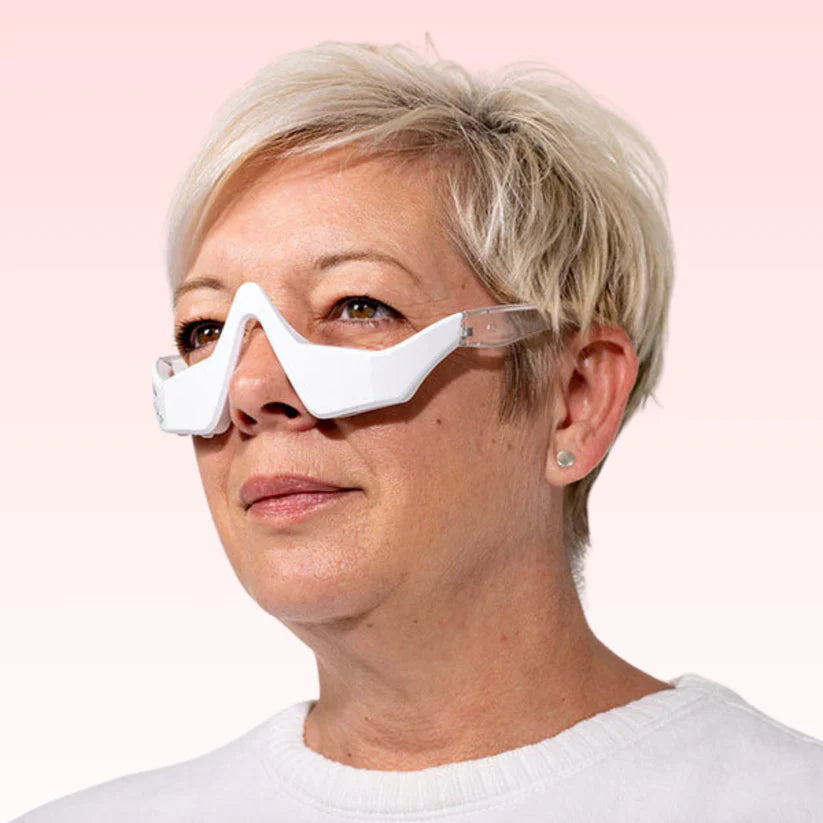 Woman wearing LumiVera glasses